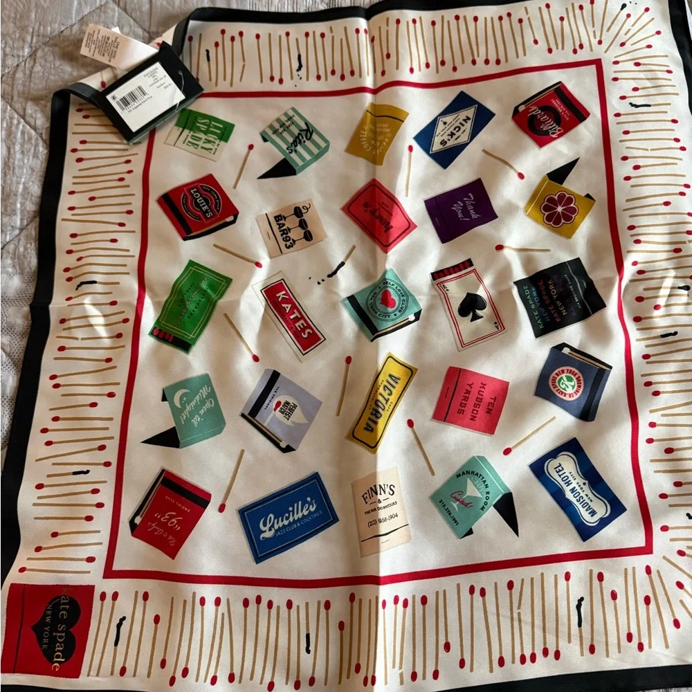 Kate Spade Multicolor Graphic Silk Scarf - Picture 5 of 6